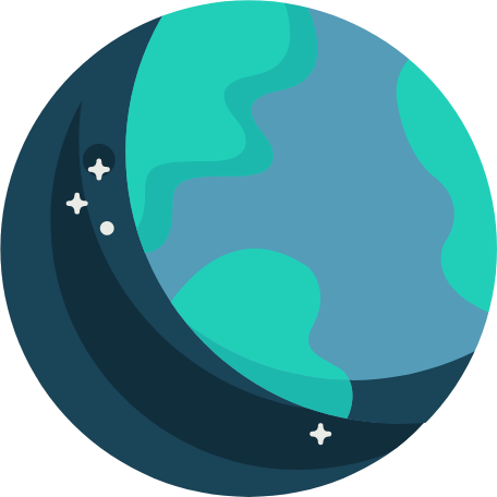 Animated drawing of Earth.